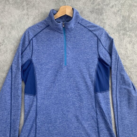 Lululemon Pullover Mens Medium Blue Velocity 1/4 Zip Lightweight Athleisure Gym - Picture 4 of 8